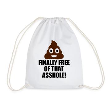 finally free funny quote - Drawstring Bag - white - Front