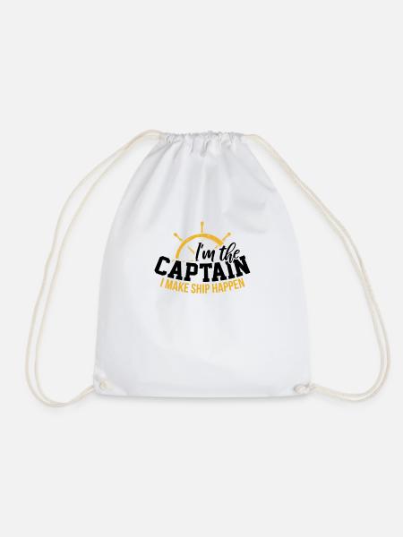 Kapitän Captain Boot Yacht Anker Segel Geschenk - Turnbeutel - Weiß