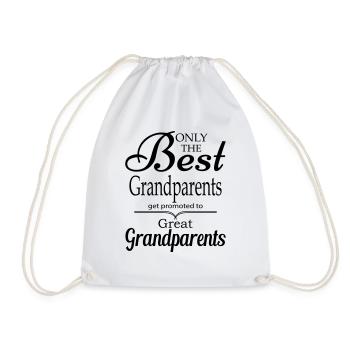 The Best Grandparents Get Promoted to Grandparets - Drawstring Bag - white - Front