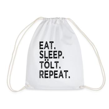 Rider Eat Sleep Tölt Repeat Gift Idea - Drawstring Bag - white - Front