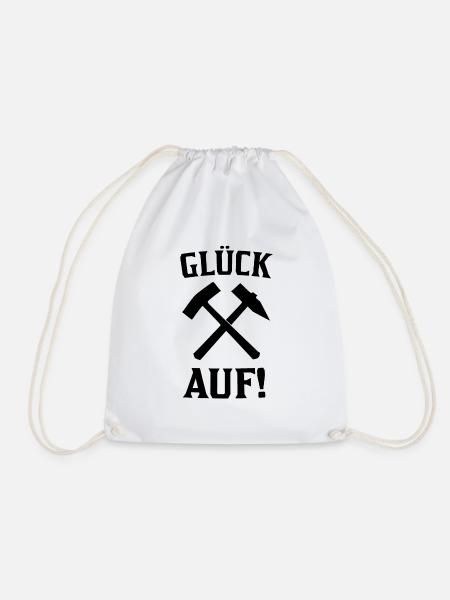 Glück Auf Bergbau Geschenkidee - Turnbeutel - Weiß