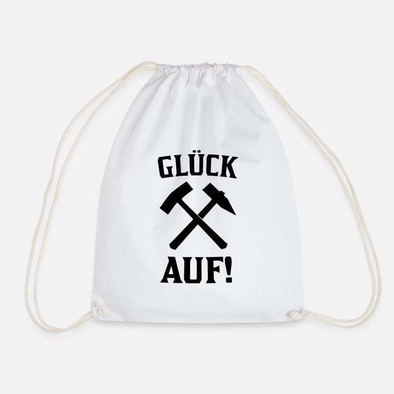 Glück Auf Bergbau Geschenkidee - Turnbeutel - Weiß