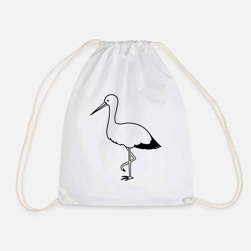 storch_1 - Turnbeutel - Weiß