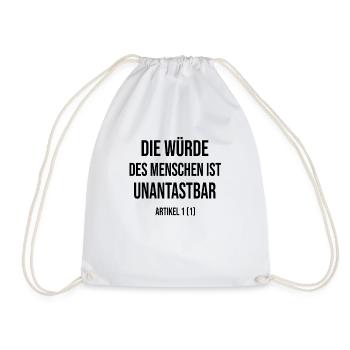Die würde des Menschen ist unantastbar Artikel 1 - Turnbeutel - Weiß - Vorne