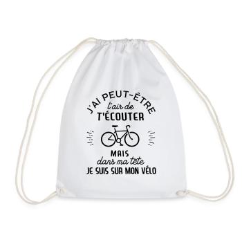 dans me tete velo - Sac de sport léger - blanc - Devant