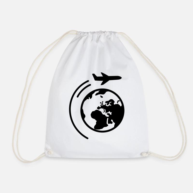 traveling - Drawstring Bag - white
