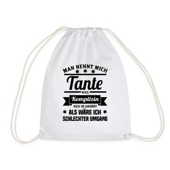 Man nennt mich Tante Spruch Geschenk - Turnbeutel - Weiß - Vorne