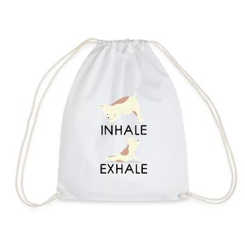 Inhale Exhale Yoga Bouledogue français - Sac de sport léger - blanc - Devant