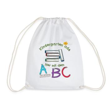 Kindergarten ade her mit dem ABC - Turnbeutel - Weiß - Vorne