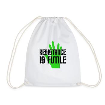 resistance is futile 2Resistance Is Futile Tshirt - Turnbeutel - Weiß - Vorne