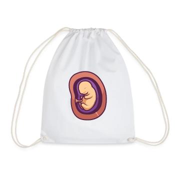 A Baby in Womb. - Drawstring Bag - white - Front