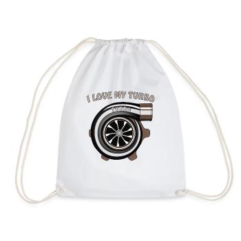 I LOVE MY TURBO - Drawstring Bag - white - Front