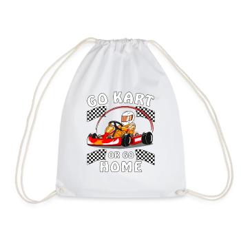 GO KART OR GO HOME - Drawstring Bag - white - Front