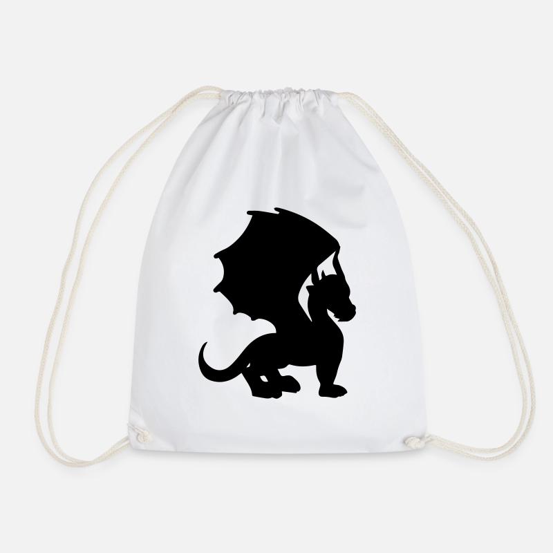 Winged dragon - Drawstring Bag - white