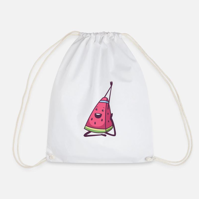 Wassermelonen-Stretching - Turnbeutel - Weiß