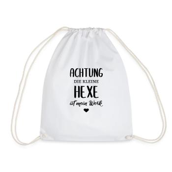 Achtung die kleine Hexe ist mein Werk Partnerlook - Turnbeutel - Weiß - Vorne