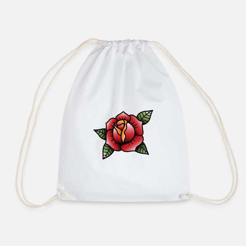 Tatouage Rose Rouge - Sac de sport léger - blanc