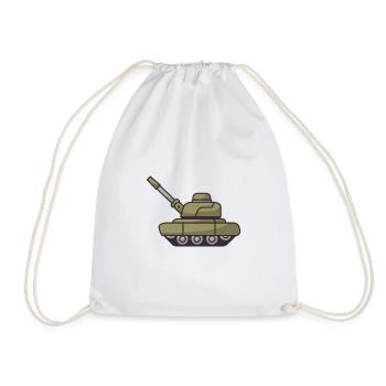 Militärpanzer - Turnbeutel - Weiß - Vorne