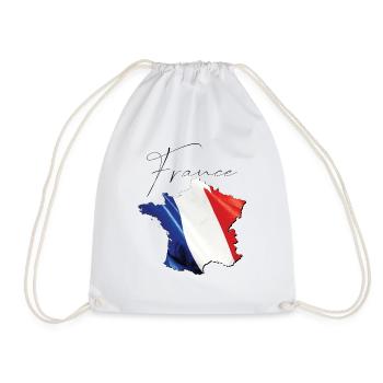 France flag on the France map EN - Drawstring Bag - white - Front