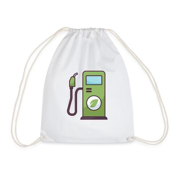 Gasoline Pump - Drawstring Bag - white - Front