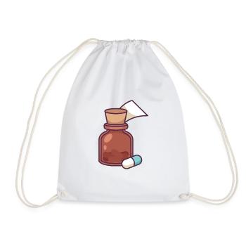 Medicine Bottle - Drawstring Bag - white - Front
