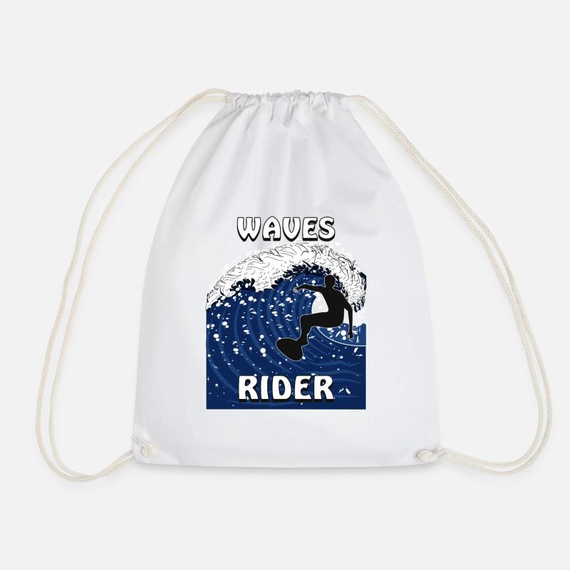 SURF WAVES RIDER - Drawstring Bag - white