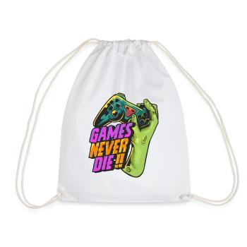 zombiehand games never die 2 - Drawstring Bag - white - Front