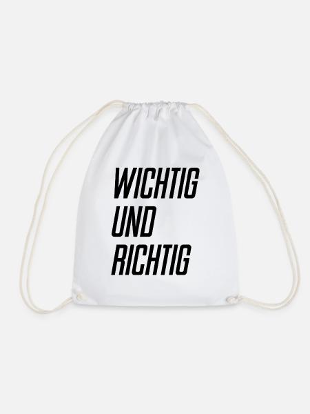 WICHTIG UND RICHTIG - Turnbeutel - Weiß