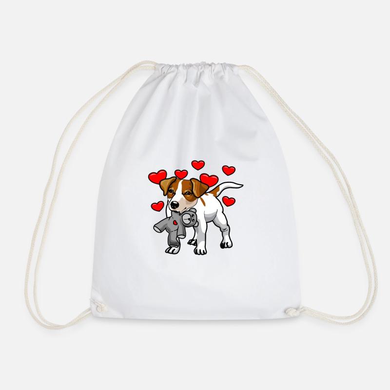 Jack Russell Russel - Drawstring Bag - white