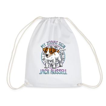 Zodiac sign Jack Russell - Drawstring Bag - white - Front