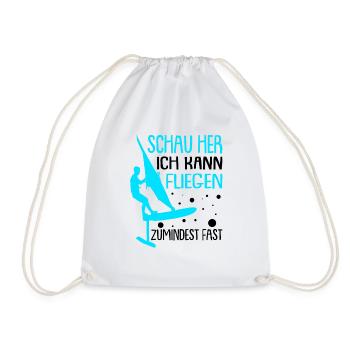 Windsurfen mit Foil Foilsurfen - Turnbeutel - Weiß - Vorne