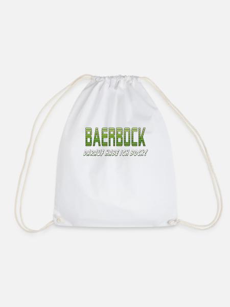 BAERBOCK DARAUF HABE ICH BOCK - Turnbeutel - Weiß