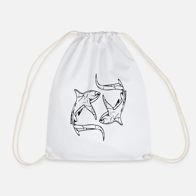 Requins renards élégants en cercle - Sac de sport léger - blanc