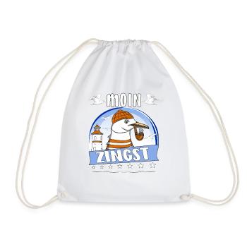 MÖWE MOIN ZINGST - Turnbeutel - Weiß - Vorne