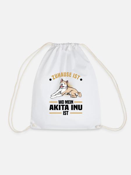 Akita Inu - Turnbeutel - Weiß