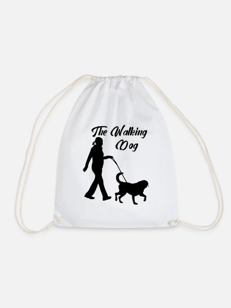 The Walking Dog - Drawstring Bag - white