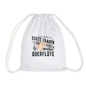 Querflöte - Turnbeutel - Weiß - Vorne