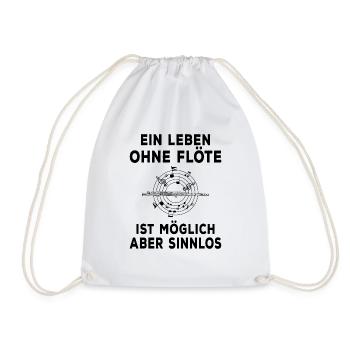 Querflöte - Turnbeutel - Weiß - Vorne