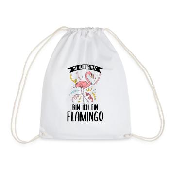 Flamingo - Turnbeutel - Weiß - Vorne