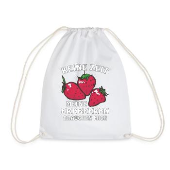MEINE ERDBEEREN BRAUCHEN MICH - Turnbeutel - Weiß - Vorne