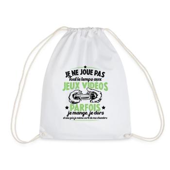 Je ne joue pas tout le temps aux jeux vidéos - Sac de sport léger - blanc - Devant