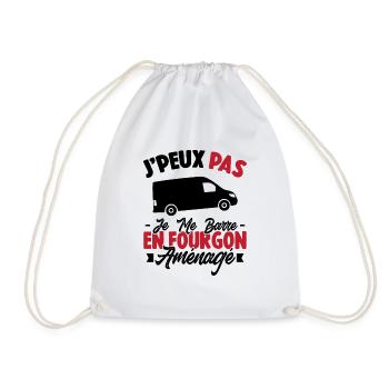 J'peux pas j'me barre en fourgon aménagé - Sac de sport léger - blanc - Devant