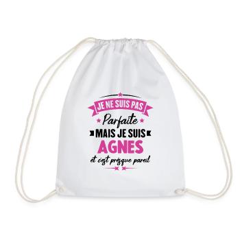 Pas parfaite mais je suis Agnes humour cadeau - Sac de sport léger - blanc - Devant