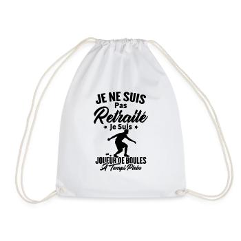 Je ne suis pas retraité je suis joueur de boules - Sac de sport léger - blanc - Devant