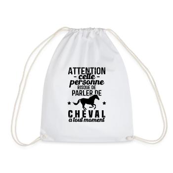 Cette Personne Risque Parler De Cheval Tout Moment - Sac de sport léger - blanc - Devant
