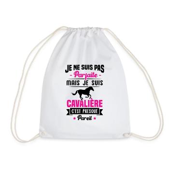 Je ne suis pas parfaite mais je suis cavalière - Sac de sport léger - blanc - Devant