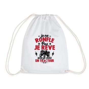 Je Ne Ronfle Pas Je Rêve Que Je Suis Un Tracteur - Sac de sport léger - blanc - Devant