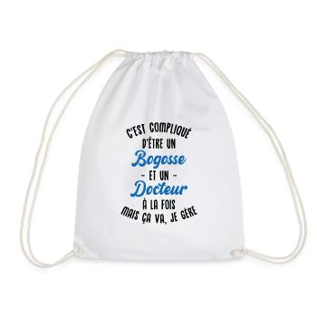 Bogosse et Docteur, Humour Cadeau Docteur - Sac de sport léger - blanc - Devant