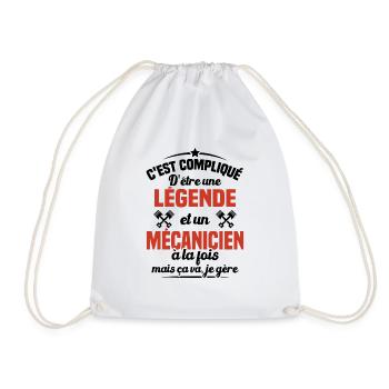 Legende et Mécanicien, Humour Cadeau Mécanicien - Sac de sport léger - blanc - Devant