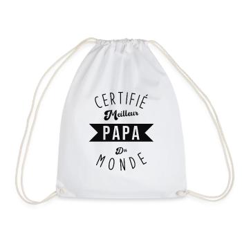 Certifié Meilleur Papa du Monde - Sac de sport léger - blanc - Devant